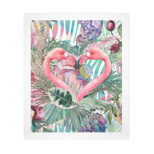 Flamingo Pair – Modern Tropical Canvas Wall Art Print 20"x24" (50 x 60cm)