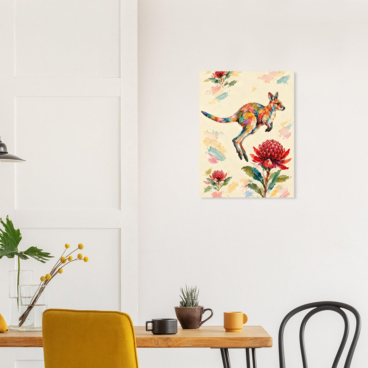 Wallaby Painted Australian Animal Fine Art Poster