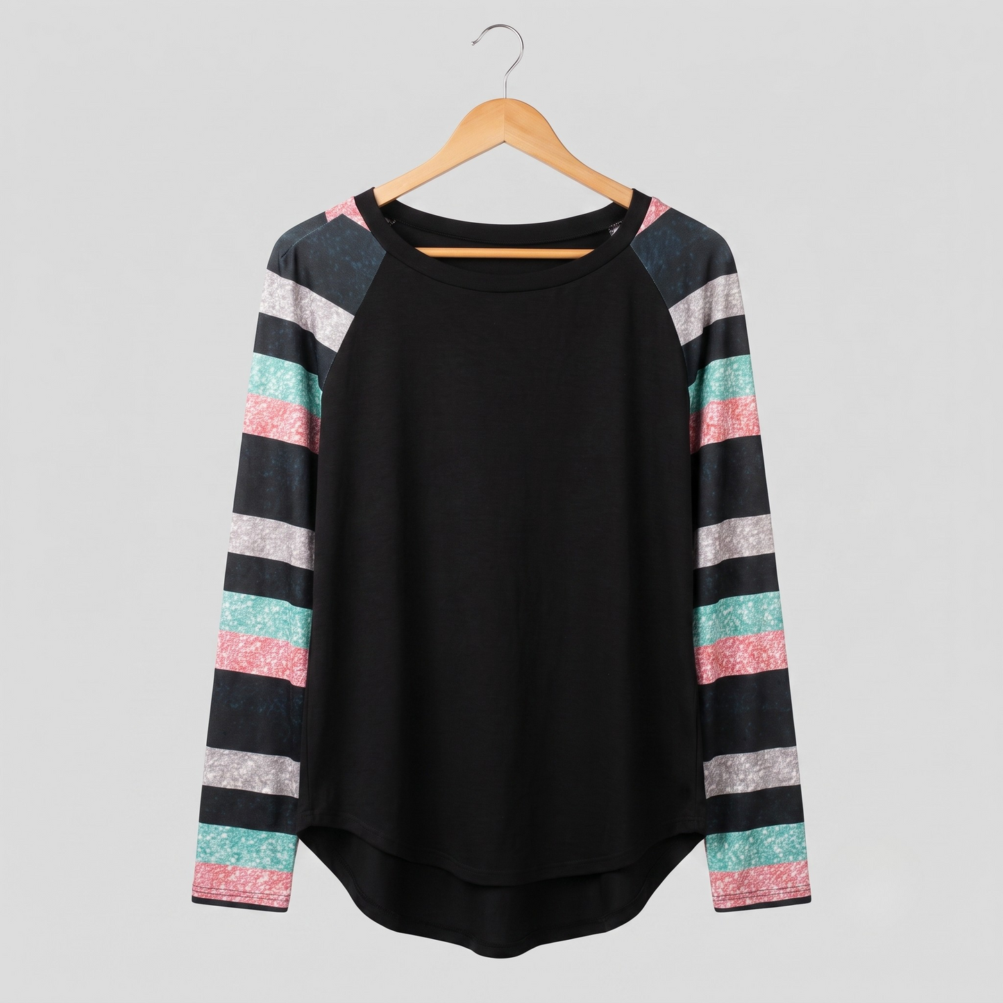 Shein Curve Women's Striped Top | Black Multicolor | Long Sleeve | 2XL (20-22) | New