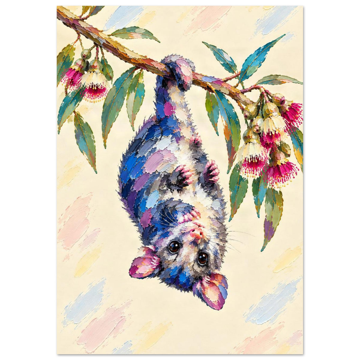 Possum Painted Australian Animal Fine Art Poster A3 (29.7 x 42 cm)