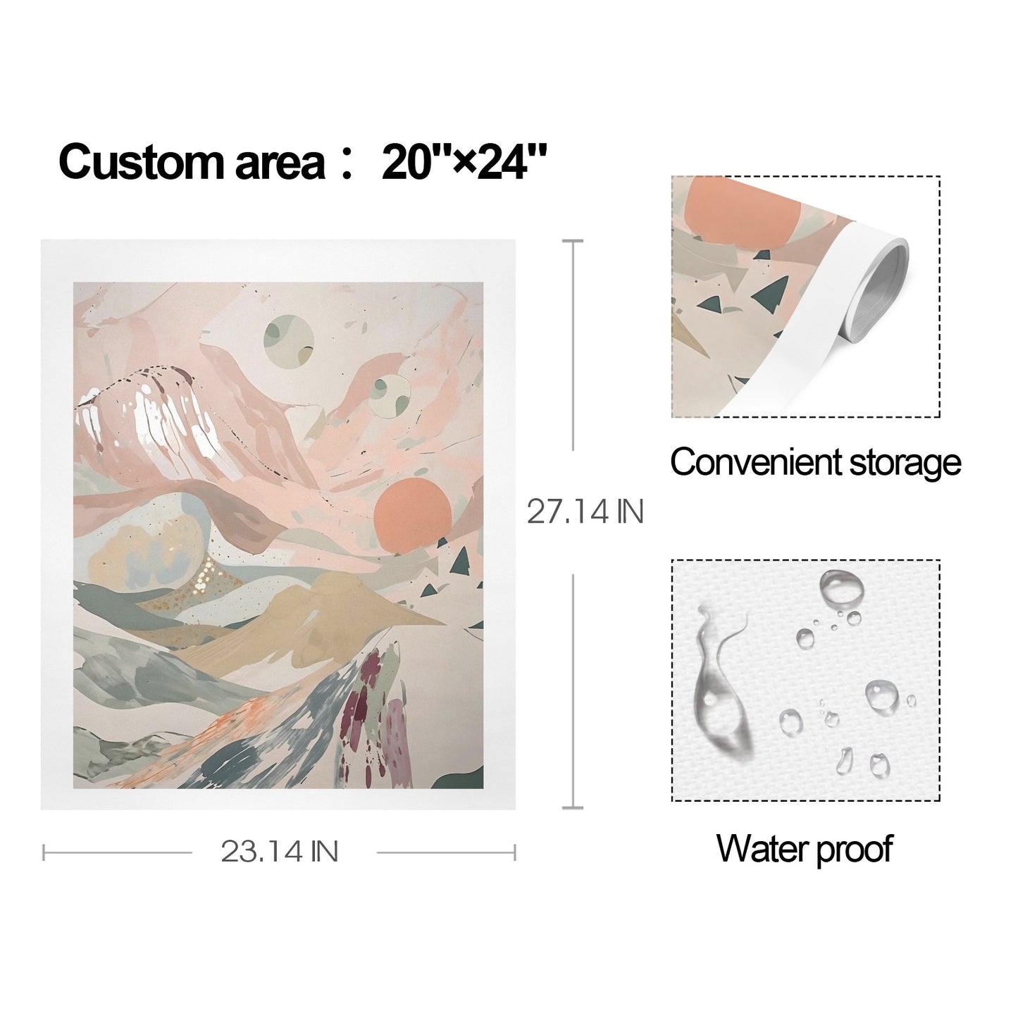 Celestial Dusk – Abstract Pastel Landscape Canvas Wall Art Print