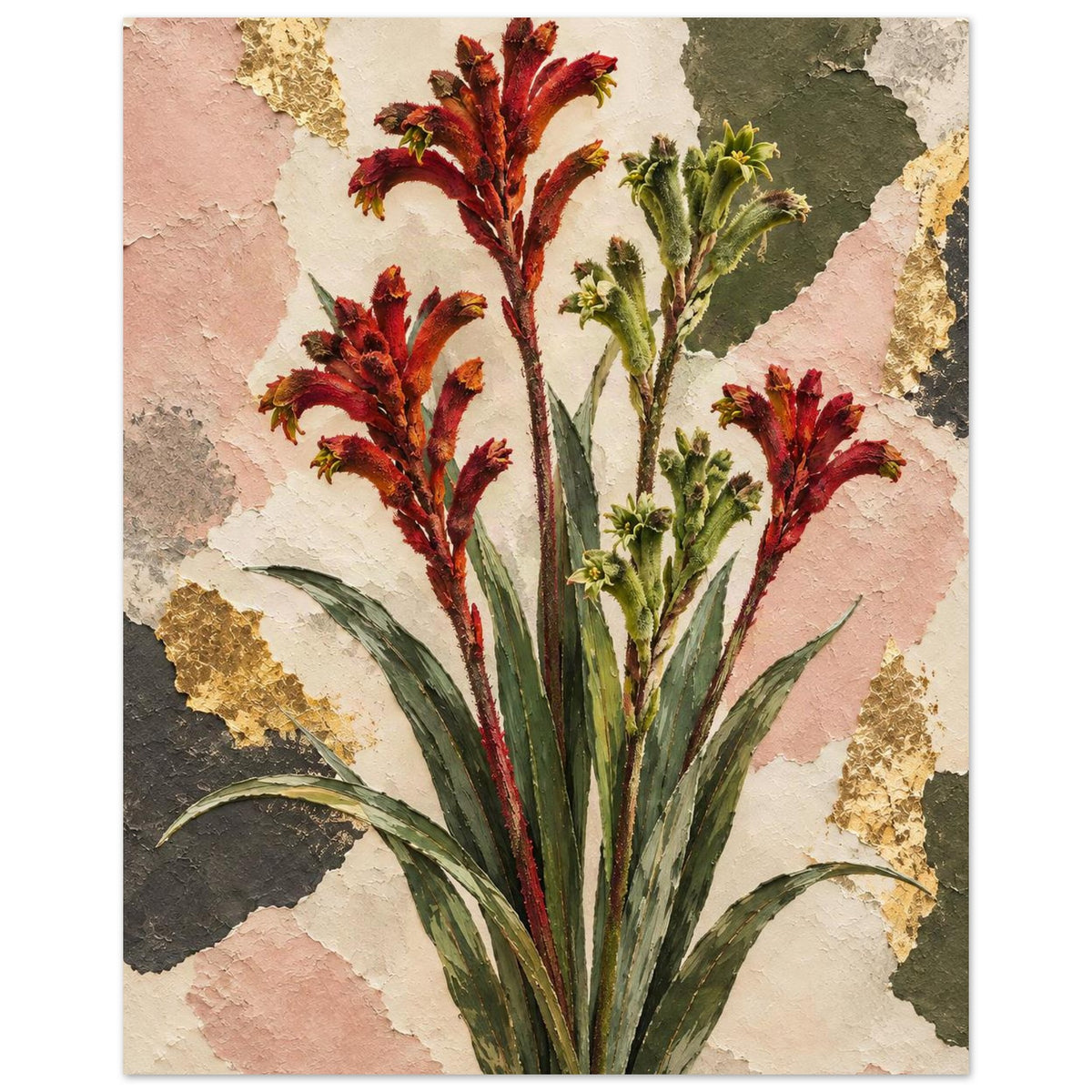 Kangaroo Paw Australian Native Flower Fine Art Poster 20x25 cm 8x10″