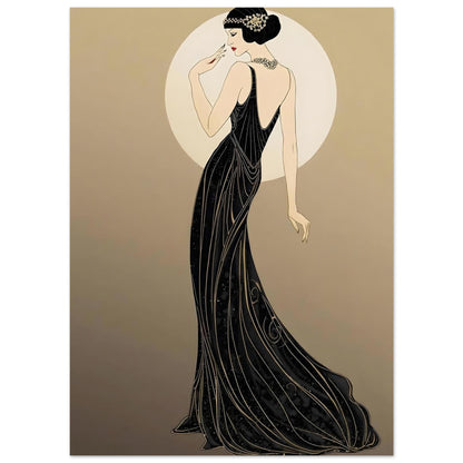 Roaring Twenties Art Deco Diva Fine Art Poster - Glamorous Flapper Style in Various Sizes 13x18 cm 5x7″