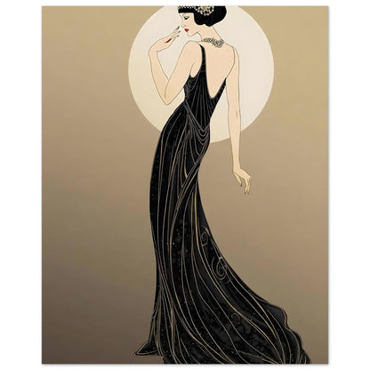 Roaring Twenties Art Deco Diva Fine Art Poster - Glamorous Flapper Style in Various Sizes 20x25 cm 8x10″