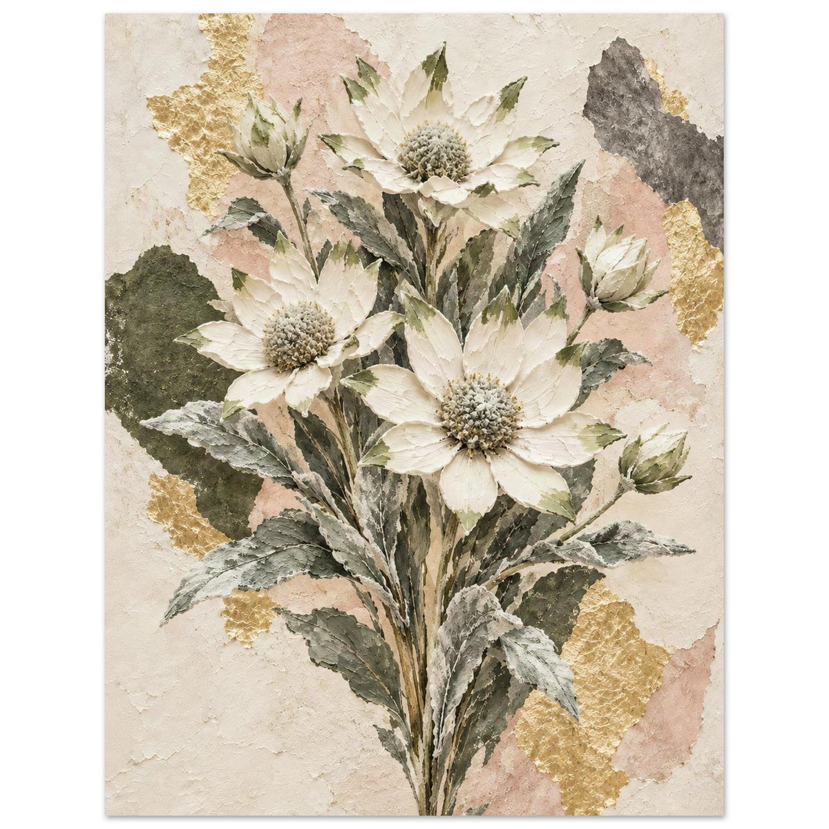 Flannel Flower Australian Native Flower Fine Art Poster 27x35 cm 11x14″