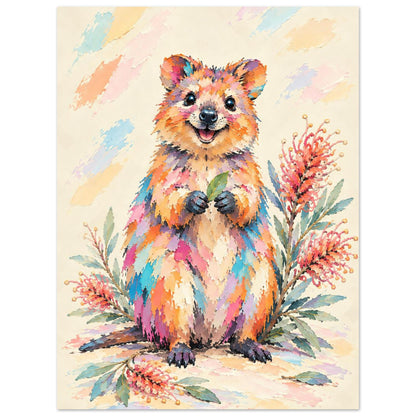Quokka Painted Australian Animal Fine Art Poster 45x60 cm 18x24″
