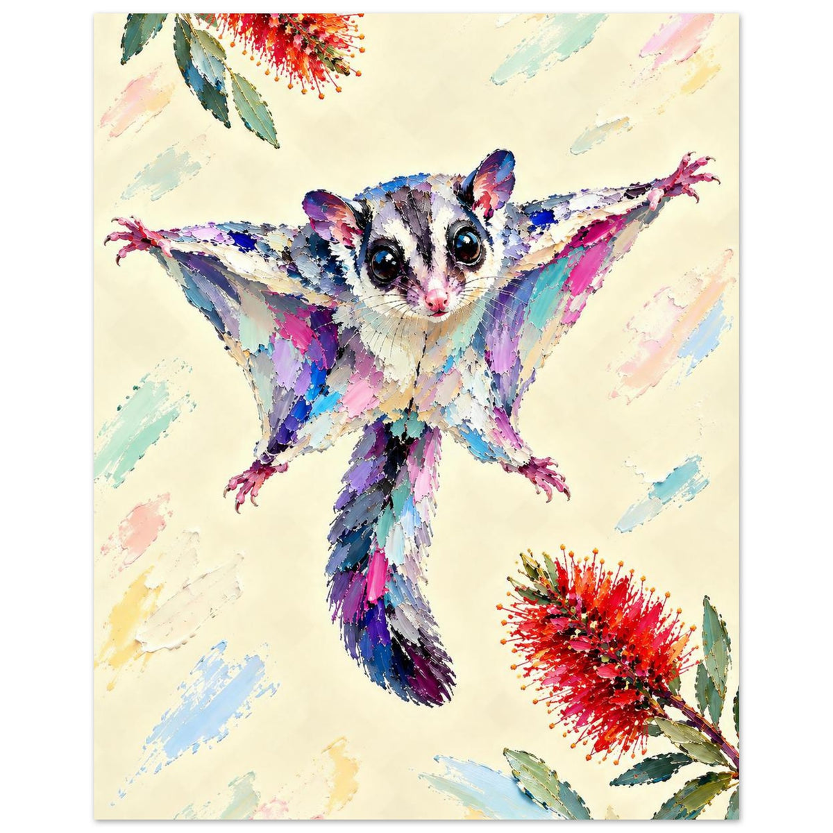 Sugar Glider Painted Australian Animal Fine Art Poster 20x25 cm 8x10″