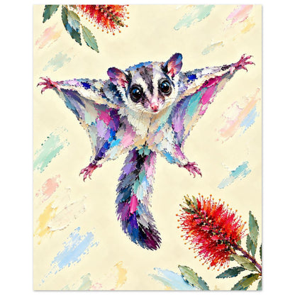 Sugar Glider Painted Australian Animal Fine Art Poster 20x25 cm 8x10″