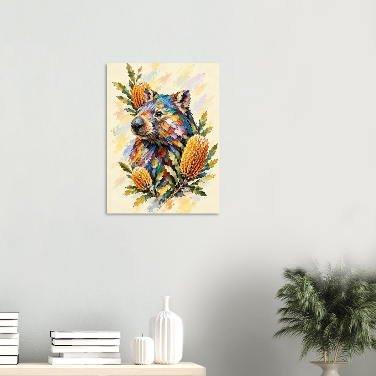 Wombat Painted Australian Animal Fine Art Poster