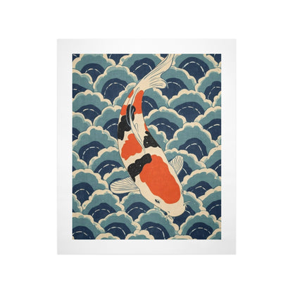 Koi Harmony – Japanese Ukiyo-e Inspired Canvas Wall Art Print 16"x20" (40 x 50cm)