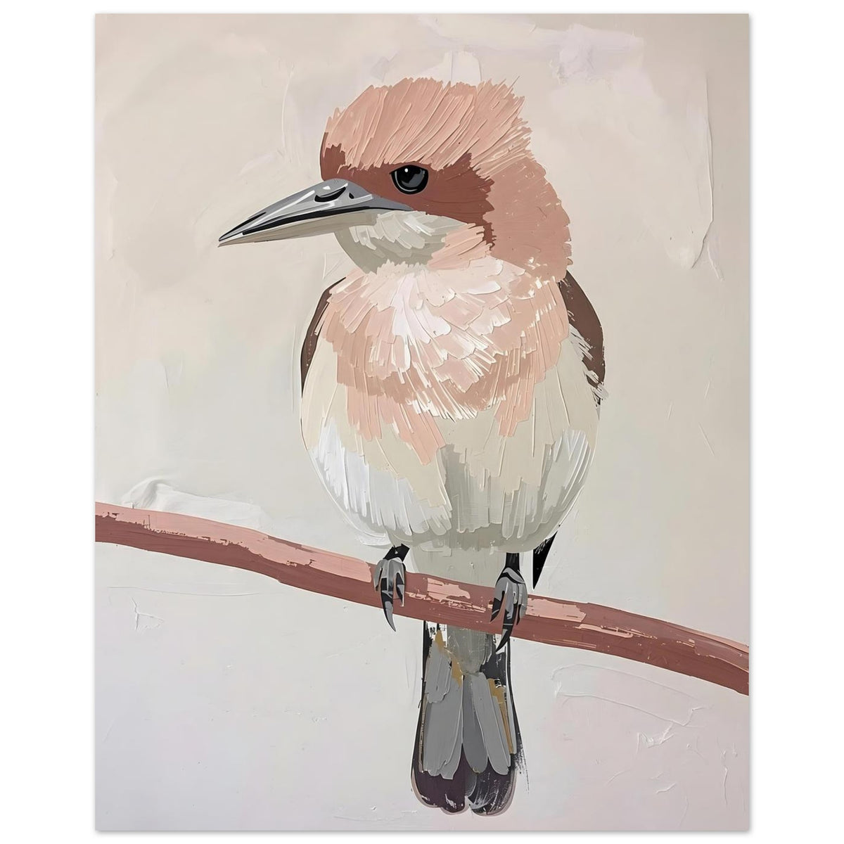 Elegant Neutral Toned Bird Fine Art Poster – Vivid Color Choices and Sizes 20x25 cm 8x10″