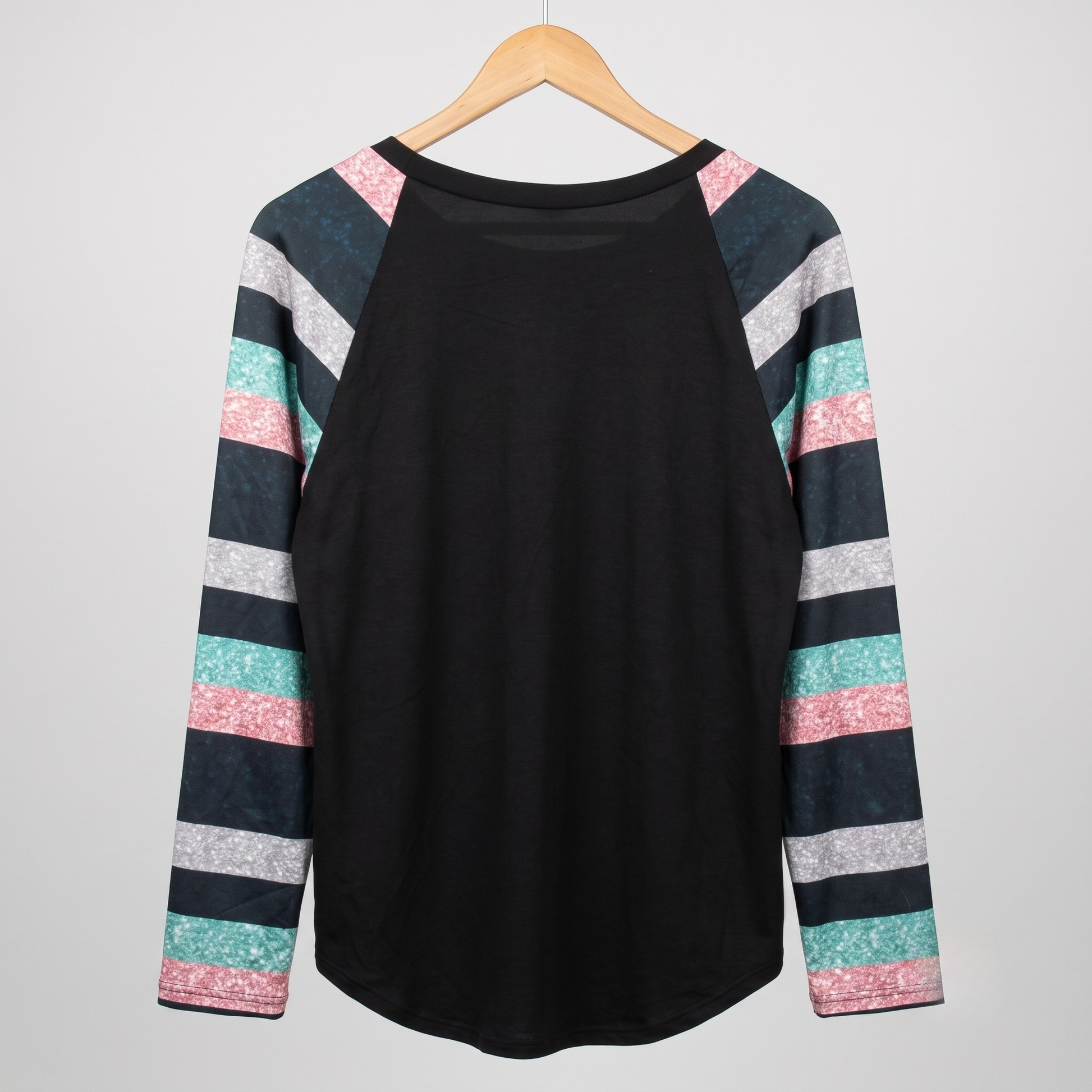 Shein Curve Women's Striped Top | Black Multicolor | Long Sleeve | 2XL (20-22) | New