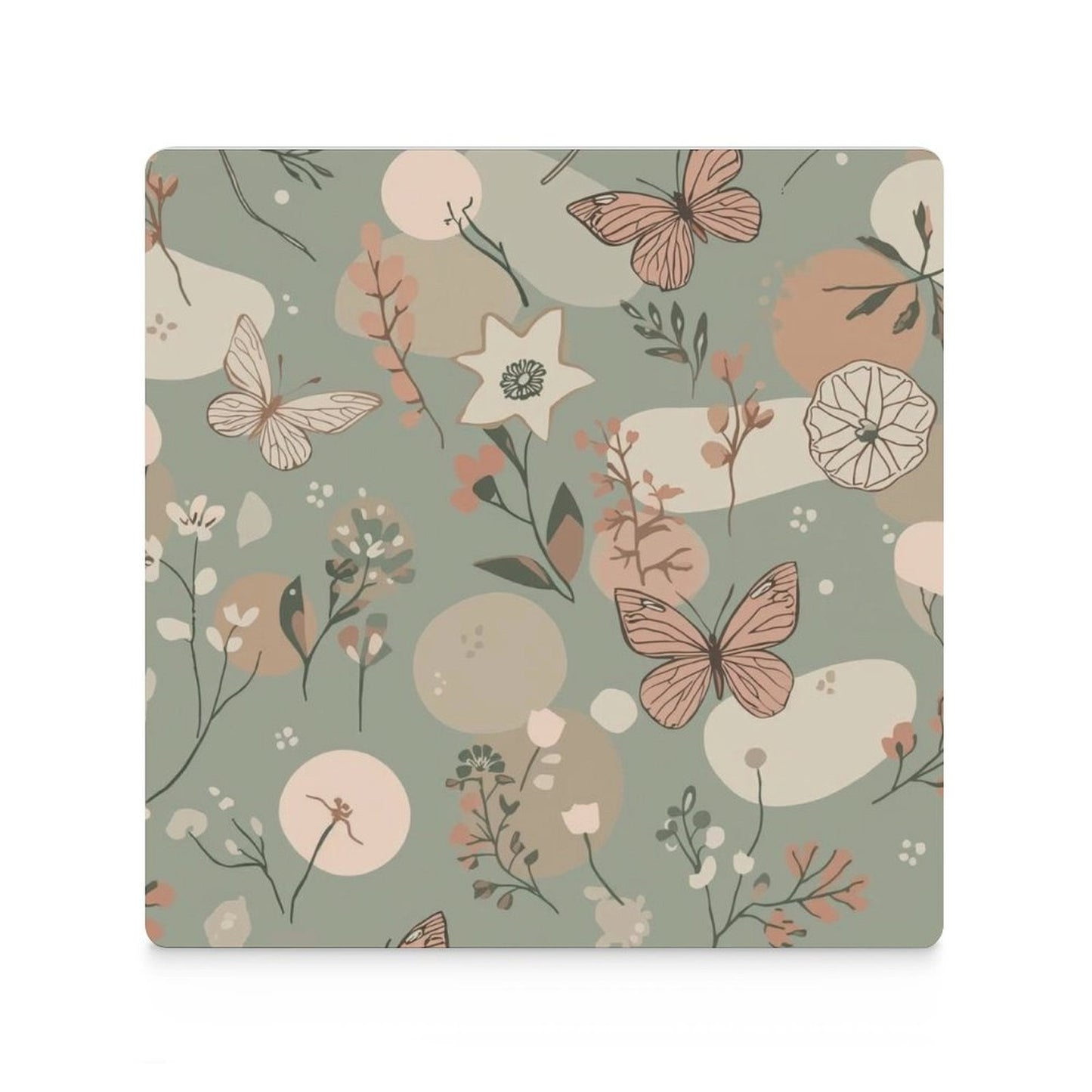 Botanical Flutter Butterfly & Floral Ceramic Coasters (Set of 4 or 6)
