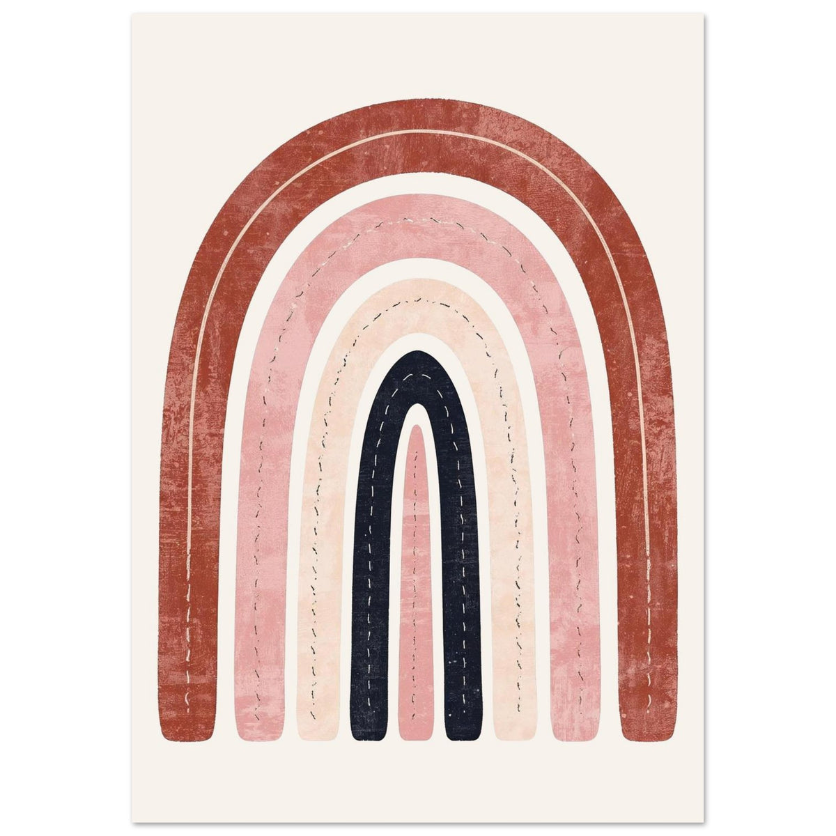 Boho Rainbow Serenity Fine Art Poster - Modern Earthy Nursery Decor & Art Print 21x29.7 cm 8x12"
