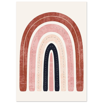 Boho Rainbow Serenity Fine Art Poster - Modern Earthy Nursery Decor & Art Print 21x29.7 cm 8x12"