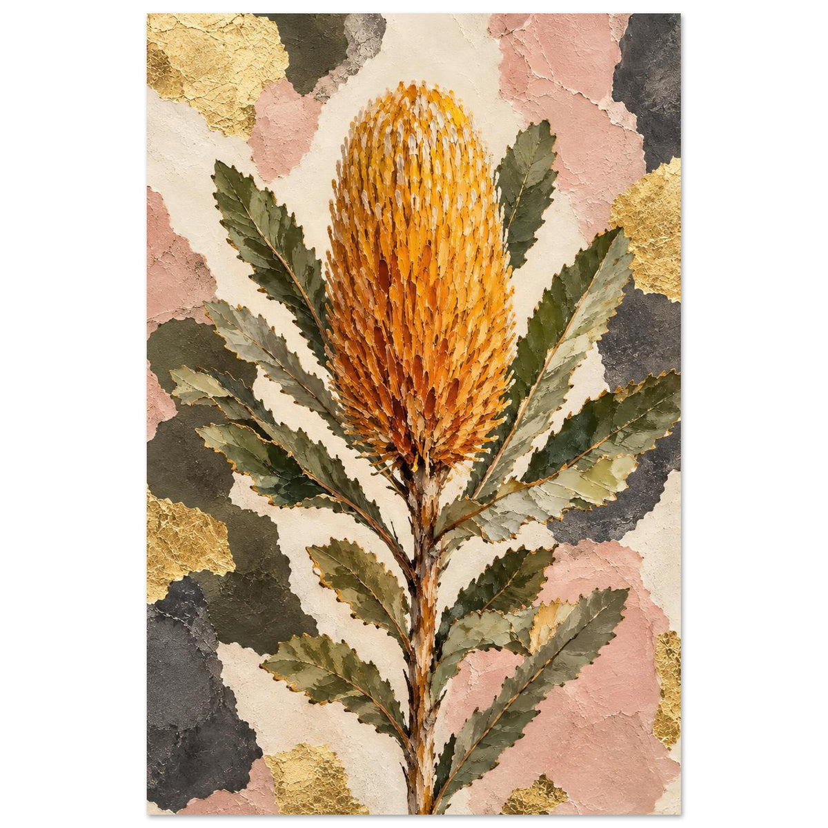 Banksia Australian Native Flower Fine Art Poster 30x45 cm 12x18″