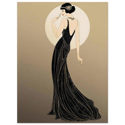 Roaring Twenties Art Deco Diva Fine Art Poster - Glamorous Flapper Style in Various Sizes 75x100 cm 30x40″
