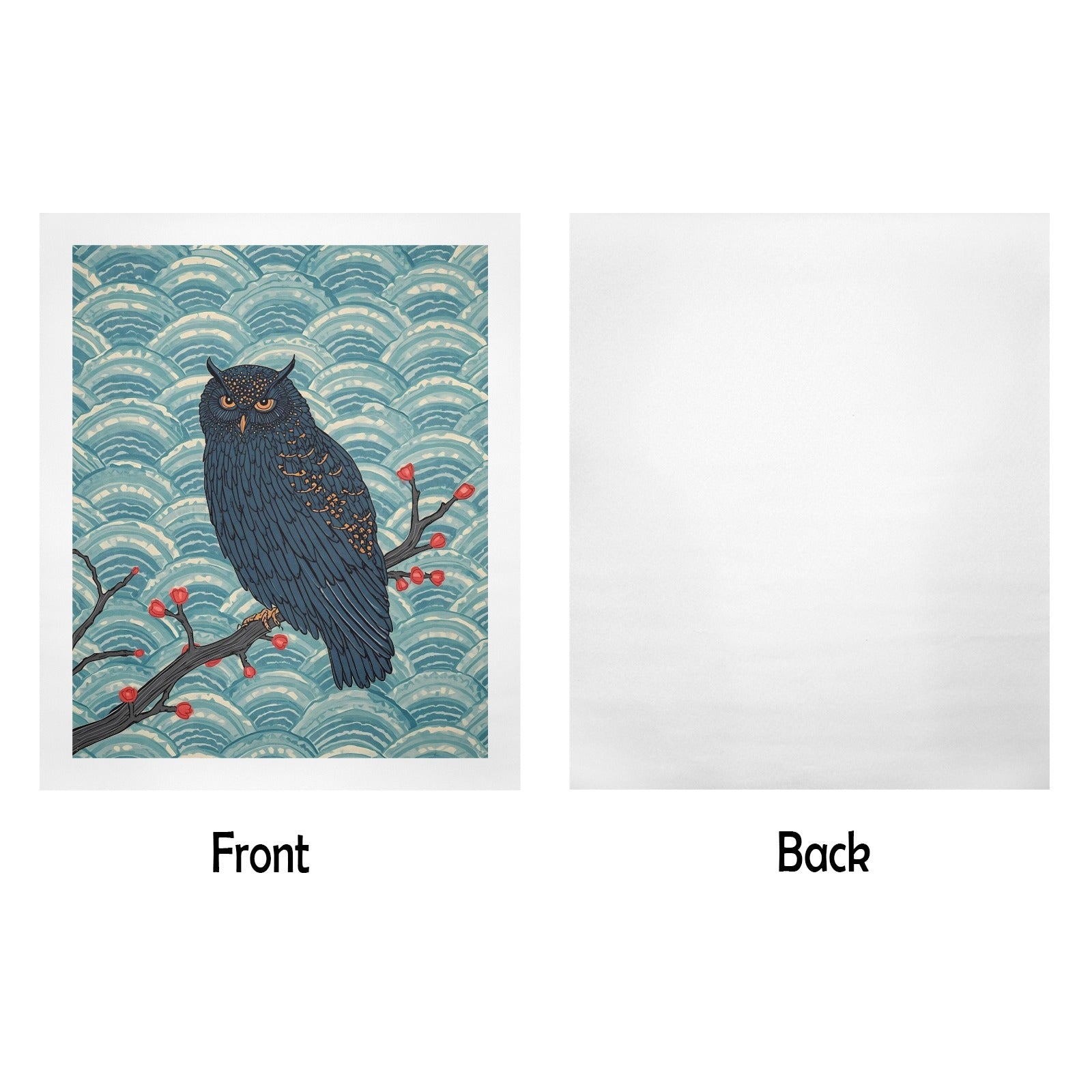 Nocturne Owl – Japanese Ukiyo-e Inspired Canvas Wall Art Print