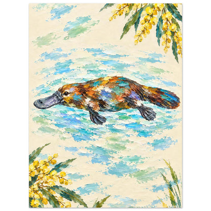 Platypus Painted Australian Animal Fine Art Poster 45x60 cm 18x24″