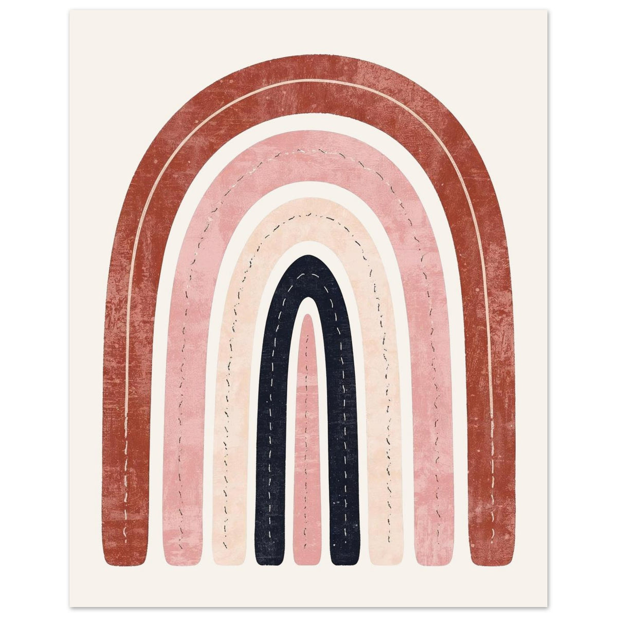 Boho Rainbow Serenity Fine Art Poster - Modern Earthy Nursery Decor & Art Print 20x25 cm 8x10″