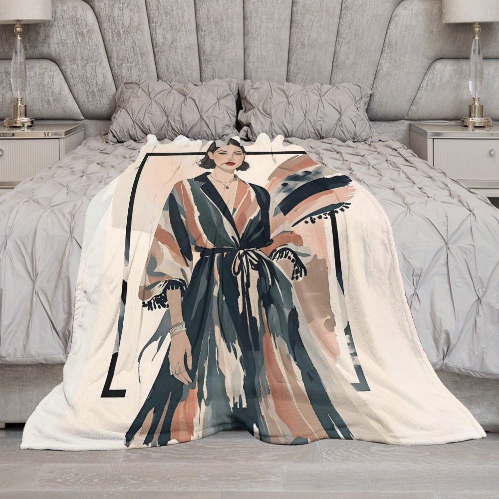 Modern Muse – Ultra-Soft Flannel Throw Blanket | Vintage-Style Fashion Art