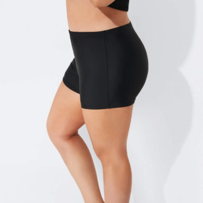 Meet Curve Women's Boyleg Swim Bottoms | Black | High Waist | L (16-18) | New