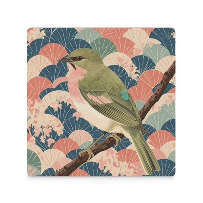 Songbird Serenity Japanese Ukiyo-e Inspired Ceramic Coasters (Set of 4 or 6)