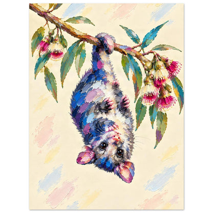 Possum Painted Australian Animal Fine Art Poster 60x80 cm 24x32″