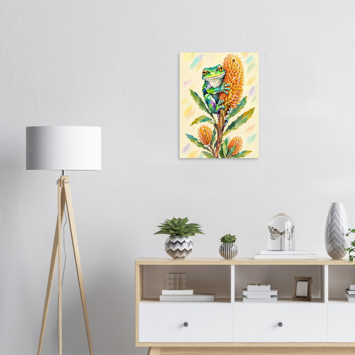 Green Tree Frog Painted Australian Animal Fine Art Poster