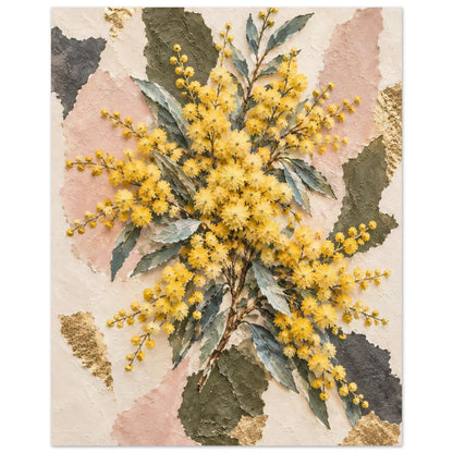 Golden Wattle Australian Native Flower Fine Art Poster 20x25 cm 8x10″