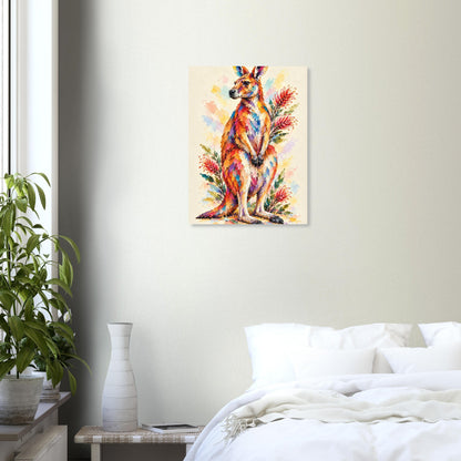 Kangaroo Painted Australian Animal Fine Art Poster