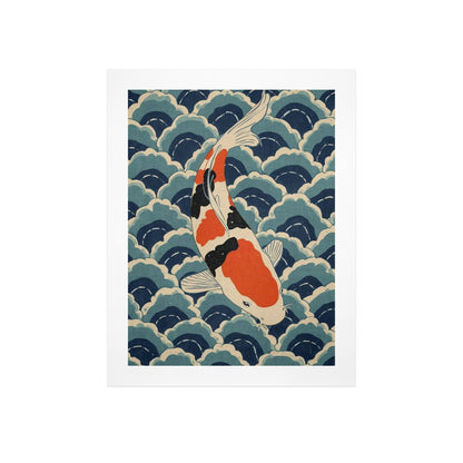 Koi Harmony – Japanese Ukiyo-e Inspired Canvas Wall Art Print 12"x16" (30 x 40cm)