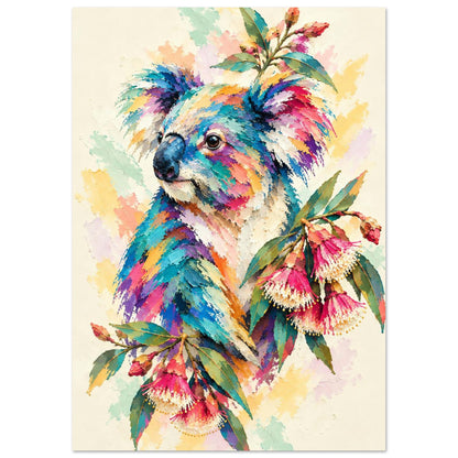 Koala Painted Australian Animal Fine Art Poster 21x29.7 cm 8x12"