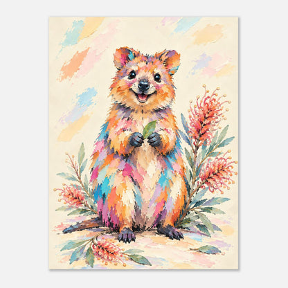 Quokka Painted Australian Animal Fine Art Poster