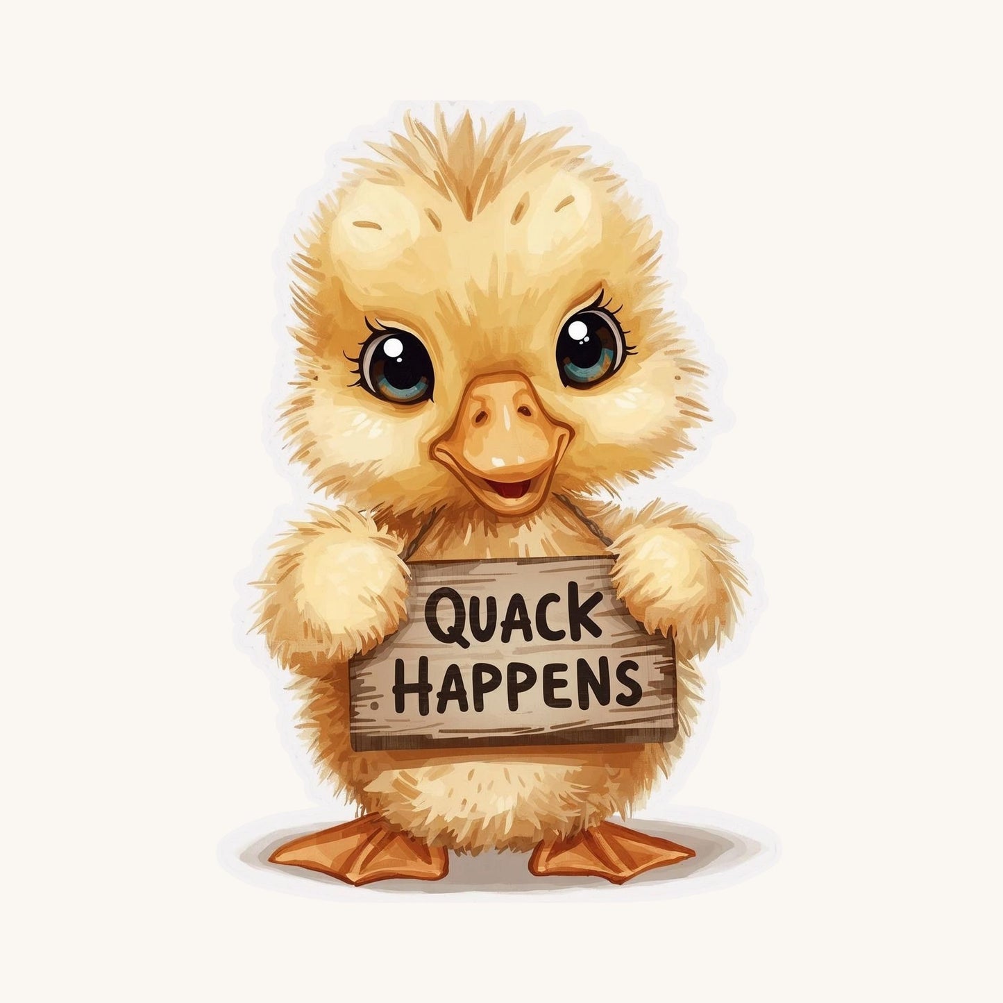 Quack Happens Funny Duck | Farm Animal | White Vinyl | Die-Cut Sticker
