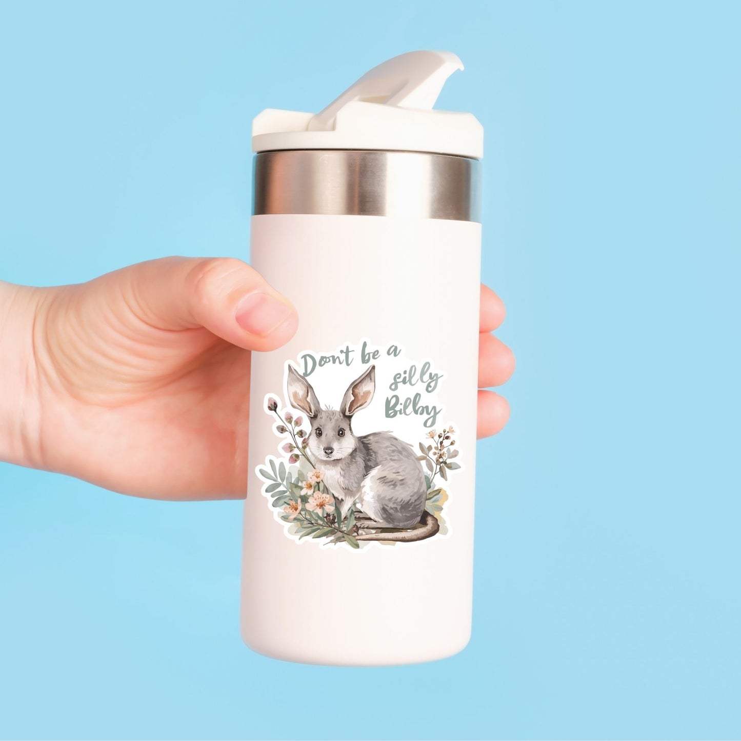 Don't Be a Silly Bilby | Aussie Animal | White Vinyl | Die-Cut Sticker