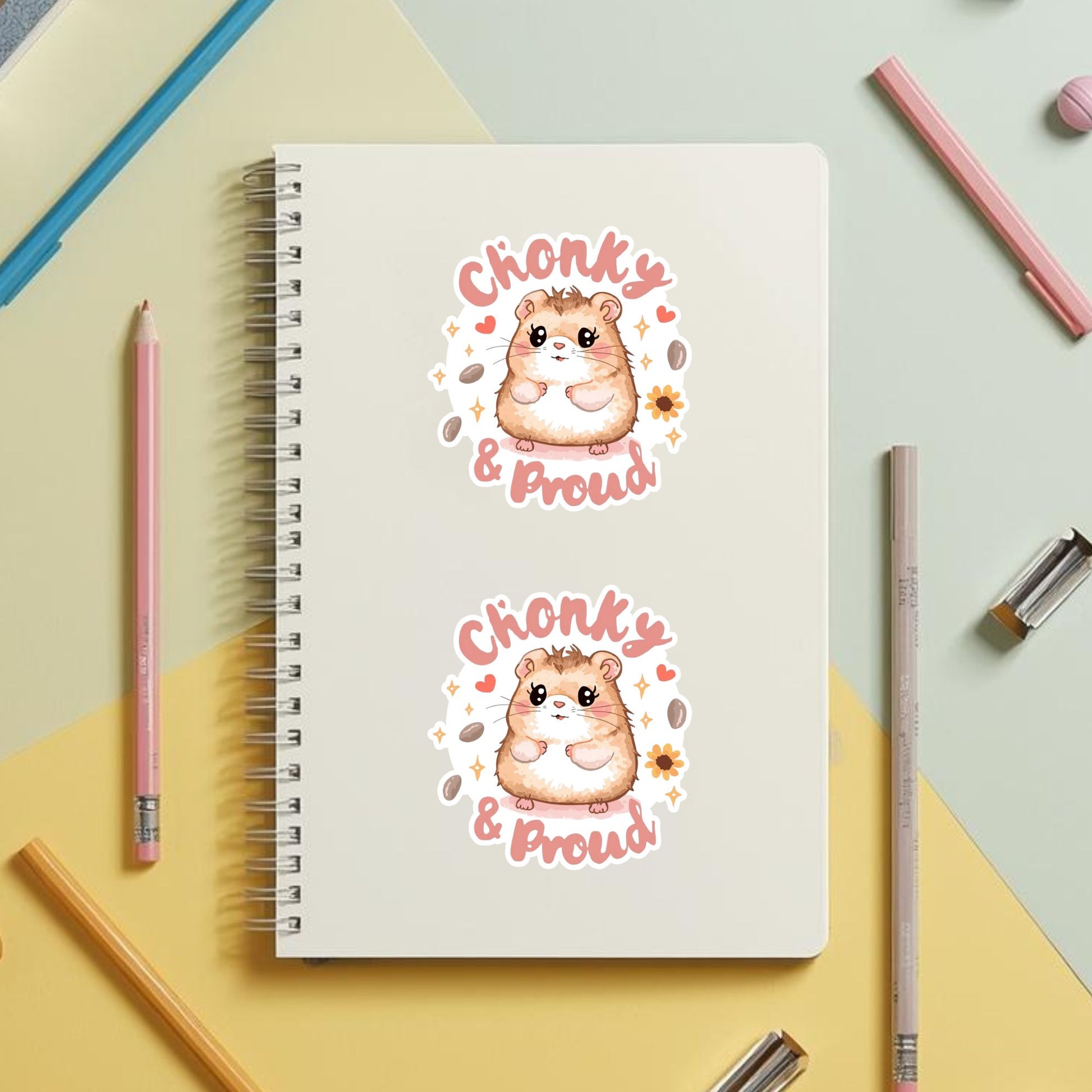 Chonky & Proud Hamster | Body Positive | White Vinyl | Die-Cut Sticker