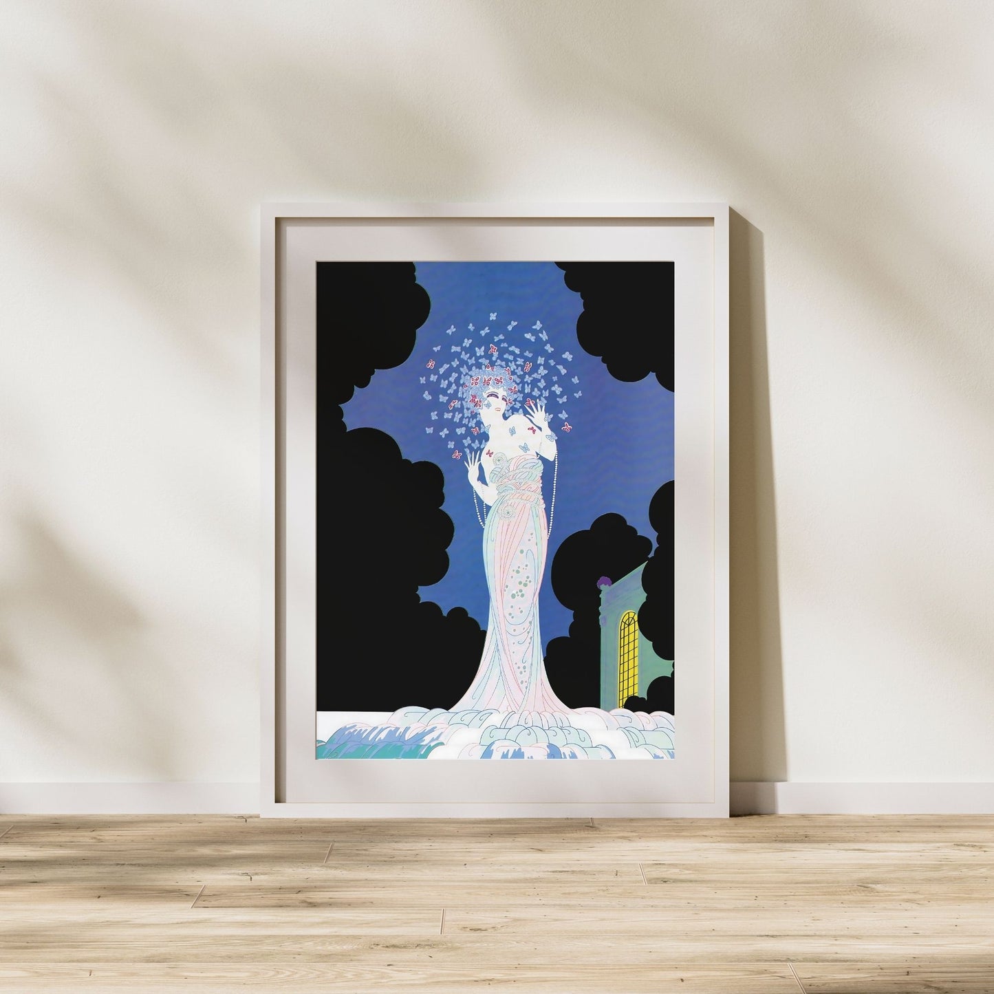 Vintage Glamour “Ms Vogue” – Art Deco Lady with Butterflies | Digital Wall Art | Instant Download