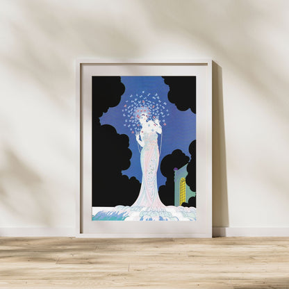 Vintage Glamour “Ms Vogue” – Art Deco Lady with Butterflies | Digital Wall Art | Instant Download