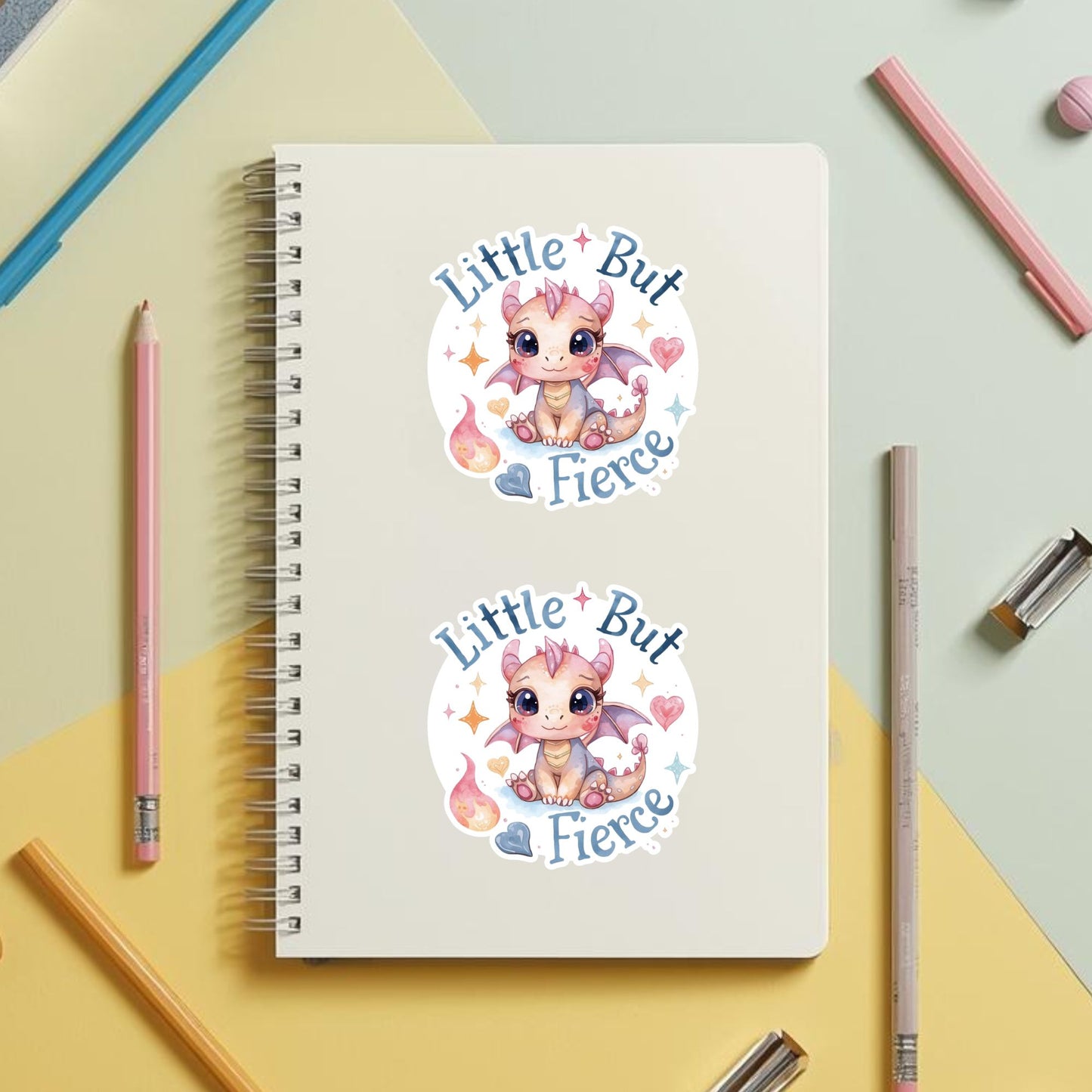 Little But Fierce Dragon | Fantasy | White Vinyl | Die-Cut Sticker