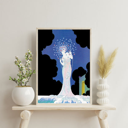 Vintage Glamour “Ms Vogue” – Art Deco Lady with Butterflies | Digital Wall Art | Instant Download