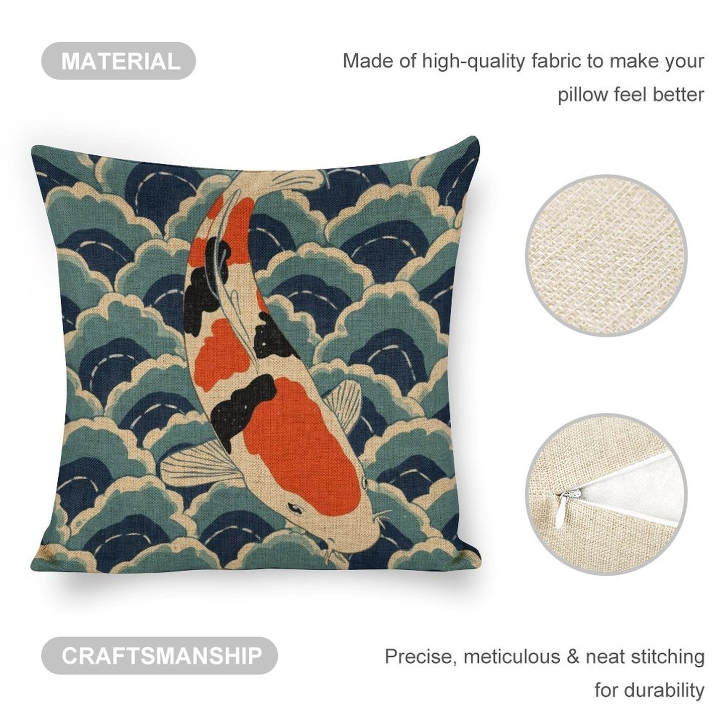 Floral Fox Linen Double Sided Throw Pillow Cushion Covers |45×45 cm | Set of 2