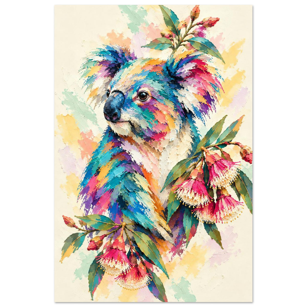 Koala Painted Australian Animal Fine Art Poster 60x90 cm 24x36″