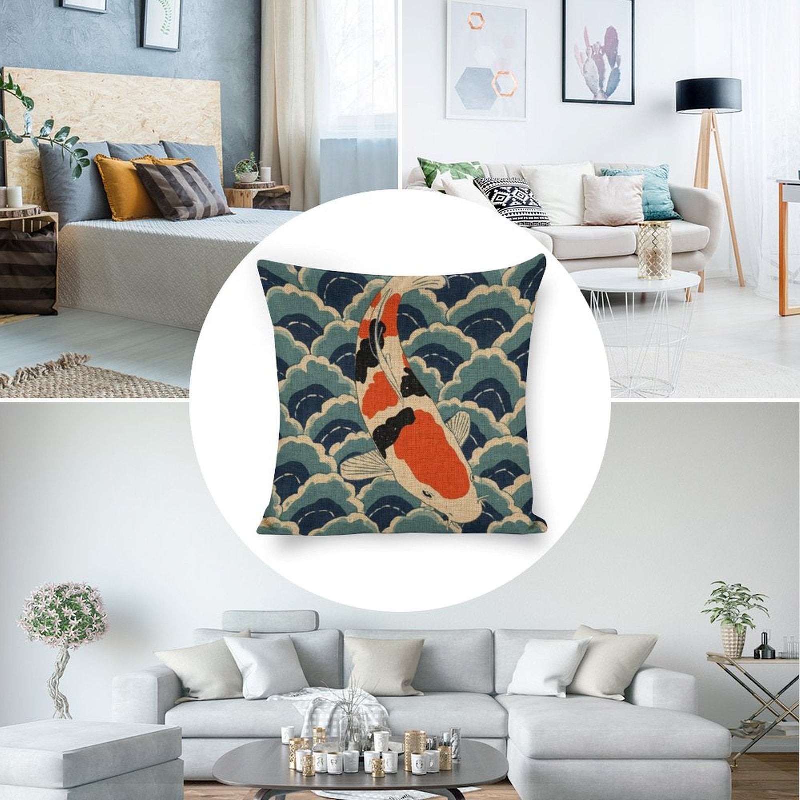 Floral Fox Linen Double Sided Throw Pillow Cushion Covers |45×45 cm | Set of 2