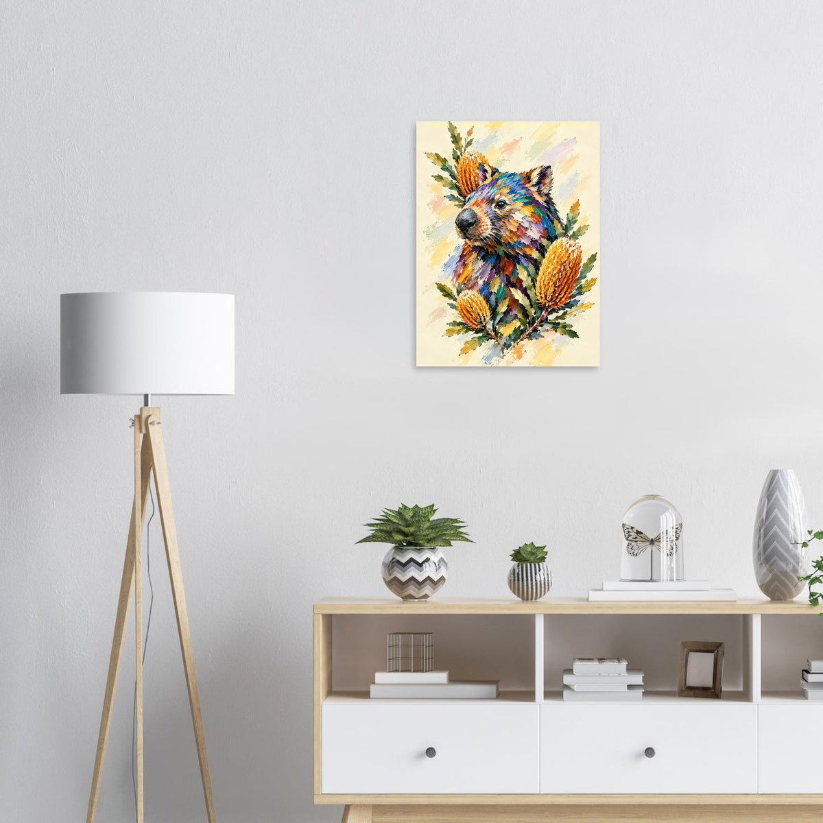 Wombat Painted Australian Animal Fine Art Poster