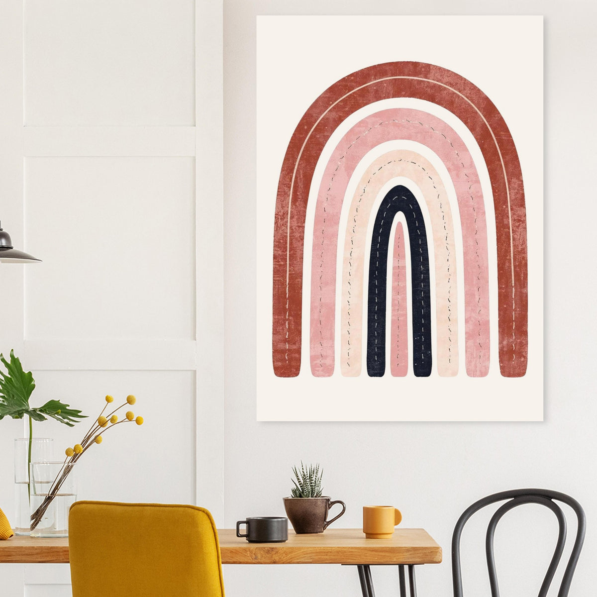 Boho Rainbow Serenity Fine Art Poster - Modern Earthy Nursery Decor & Art Print