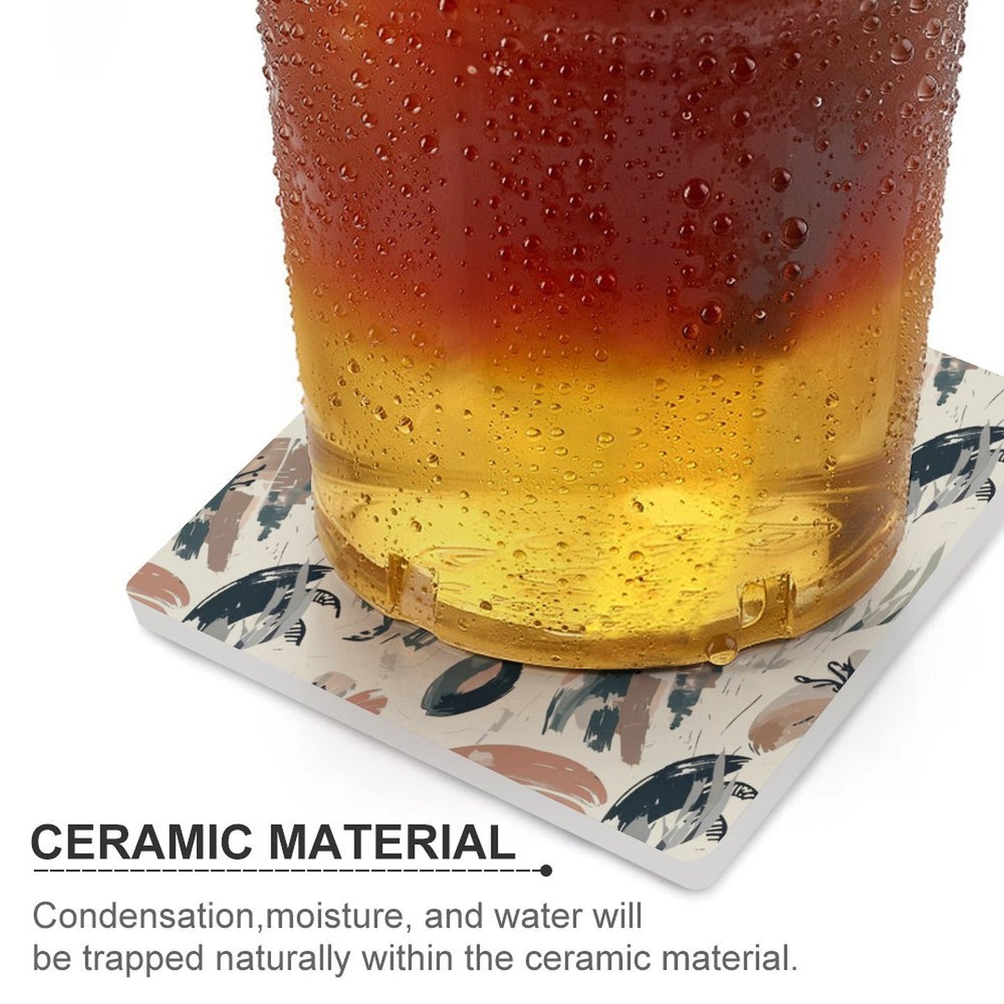 Earthbound Brush Abstract Ceramic Coasters (Set of 4 or 6)