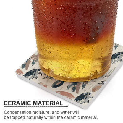 Earthbound Brush Abstract Ceramic Coasters (Set of 4 or 6)