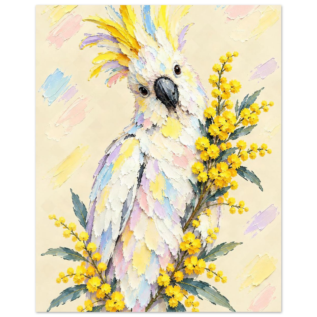 Cockatoo Painted Australian Animal Fine Art Poster 20x25 cm 8x10″