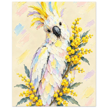 Cockatoo Painted Australian Animal Fine Art Poster 20x25 cm 8x10″